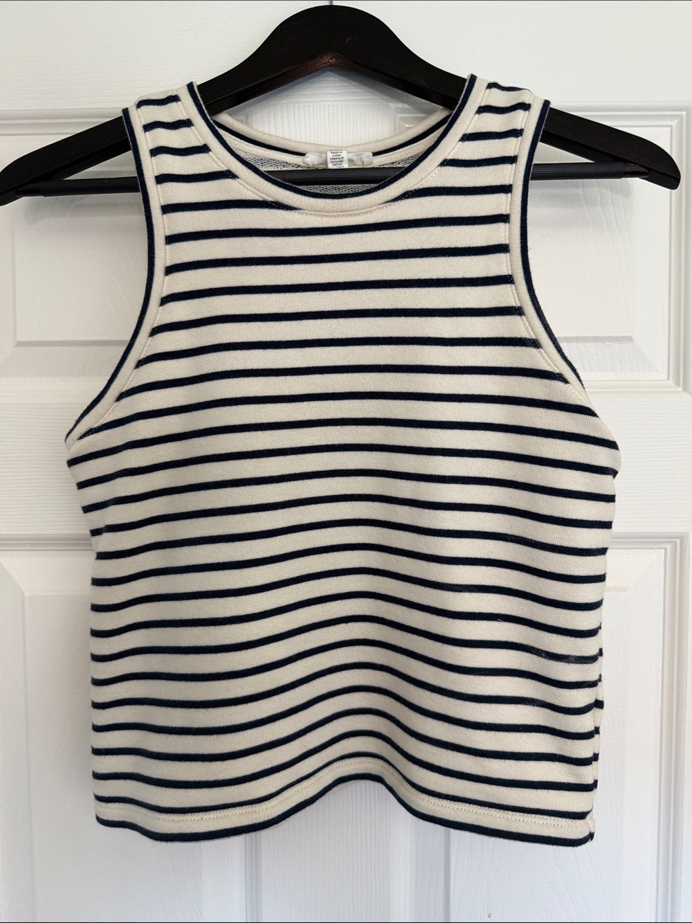 Striped Knit Tank Top - Navy & White
